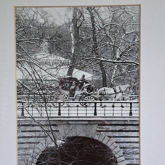 🖤 Signed & Framed Robbie Pope Photograph Black & White Central Park Winter - Picture 1 of 8